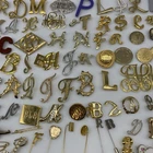 Lot of 100 Vintage INITIAL Letter  BROOCH Pins Rhinestone Enamel Costume Jewelry