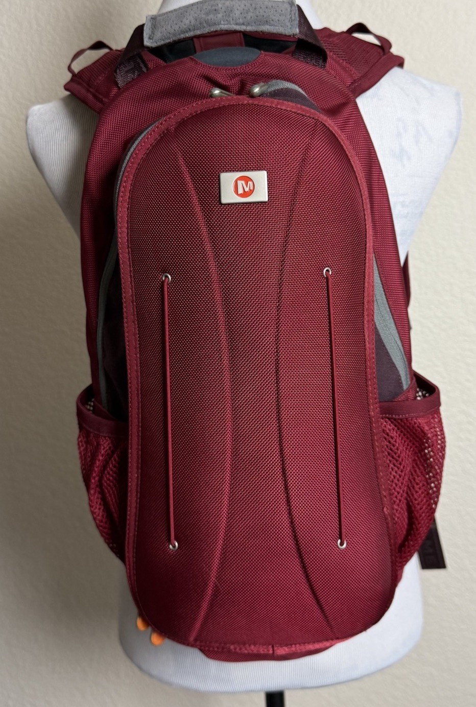 Merrell Backpack Dark Red Canvas Hard Shell Hikin… - image 4