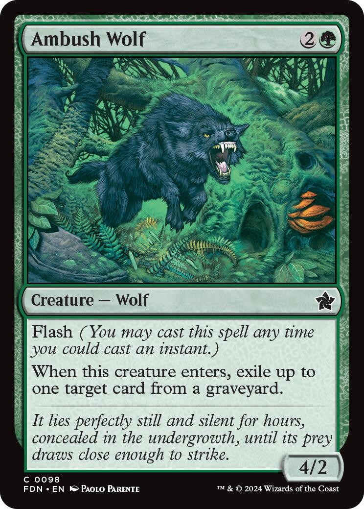 NM Foil - Ambush Wolf [FDN - 98]
