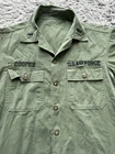 US Military Shirt Men Medium Green OG 107 Sateen Vietnam Utility Fatigue Vintage