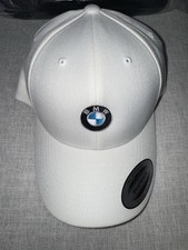 New BMW White Embroidered Logo Yupoong Snapback Cap