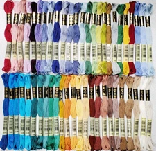 50 DMC 25 Embroidery Floss Lot of 50 Colors 150 - 168 & 3839- 3866 + 505 728 777
