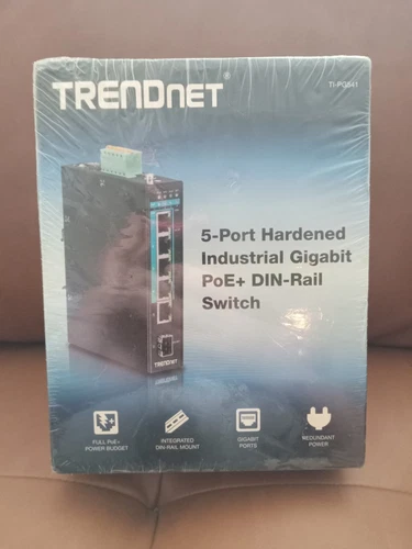 TRENDnet TI-PG541 5-Port Hardened Industrial Gigabit PoE+ DIN-Rail Switch