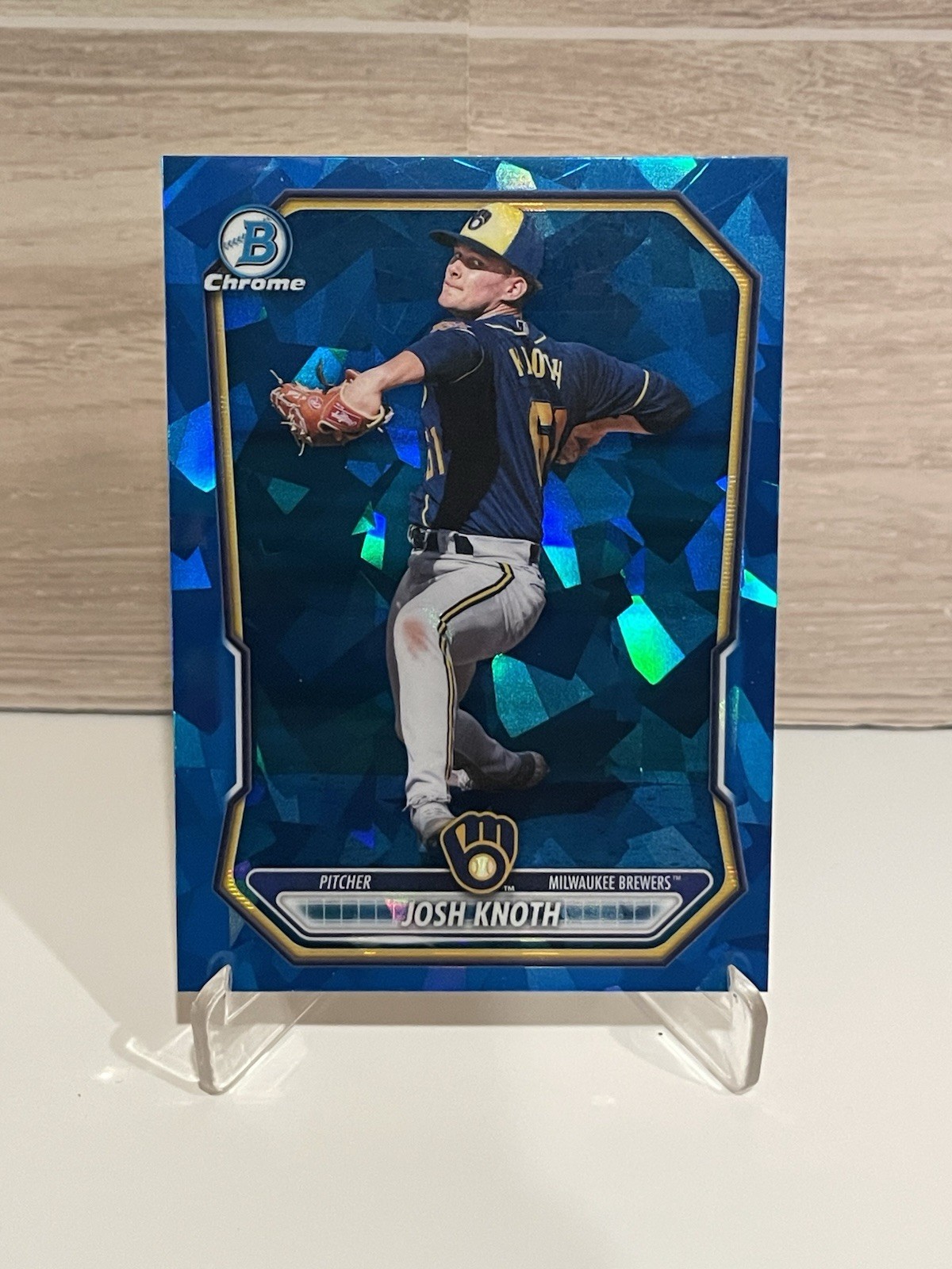 2026 Bowman Chrome Sapphire Josh Knoth Blue BCP-113 Milwaukee Brewers