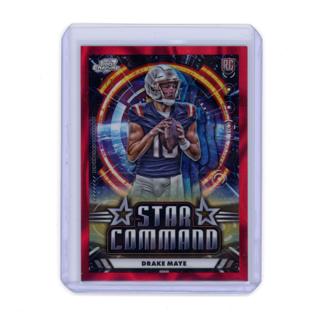 Drake Maye Topps Cosmic Chrome Star Command #SC17 Red Flare