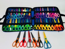 42 Provo Craft  Kraft Edgers Scissors in Fiskars Storage Case Scrapbooking