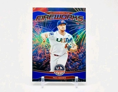 #/99 PAUL SKENES 2026 PANINI USA STARS & STRIPES PRIZM FIREWORKS BLUE ICE PRISM