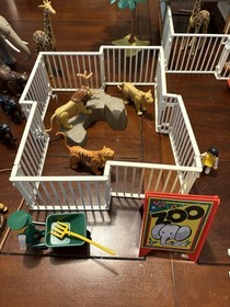 Vintage Playmobil 3145 Zoo Set Incomplete + Many Extra Animal Pieces L@@K!!