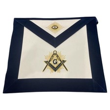 Master Mason Blue Lodge Apron with Square Compass and G logo- Navy Blue