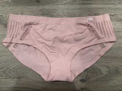 NWT VICTORIA'S SECRET PINK SIZE MEDIUM NETTED HIPSTER PANTIES PINK PETAL