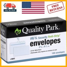Durable White 24-lb Self-Seal Security Envelopes - 100 Count, 3-5/8 x 6-1/2
