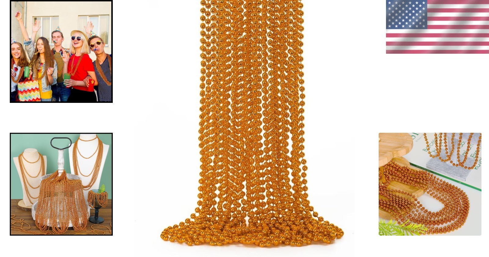 Vibrant 12PCS Orange Beaded Necklaces - 33 - second product detail image