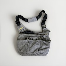 Diaper Dude Diaper Bag For Dad's Black Grey Heavy Duty 7 Pockets Messenger Bag