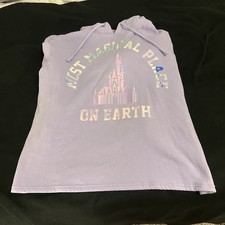 Disney park Castle purple iridescent Hoodie Most Magical Place On Earth XL