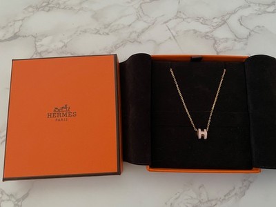 New Authentic Hermes Mini Pop H Pendant Necklace Accessory