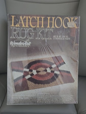 Vtg 1970's Latch Hook Rug Kit Wonder Art Futura 4759 Brown Rust Black White Tan