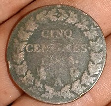France Revolution Period Cinq Centimes Lan 8 A
