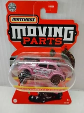 matchbox moving parts 72 volkswagen beetle dragster pink