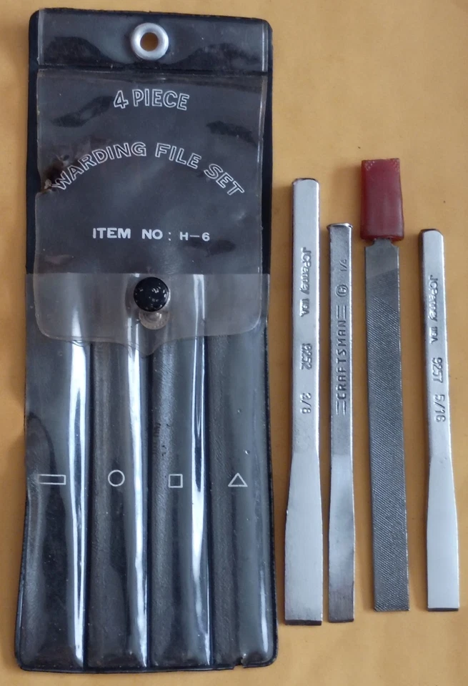 Craftsman JCPenney 4 piece warding file set H-6 Made In The US - Image 2 of 4
