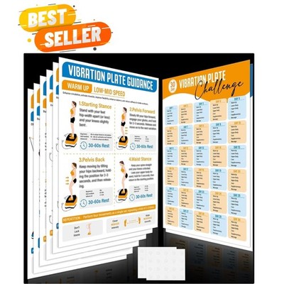 Master Your Workouts: 8-Pc Vibration Plate Exercise Charts with 30-Day Planner