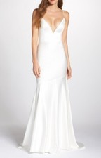 NOEL  JEAN Katie May Ivory Reflections Bias Cut-Out Satin Maxi Gown 6 WEDDING