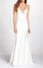 NOEL & JEAN Katie May Ivory Reflections Bias Cut-Out Satin Maxi Gown 6 WEDDING