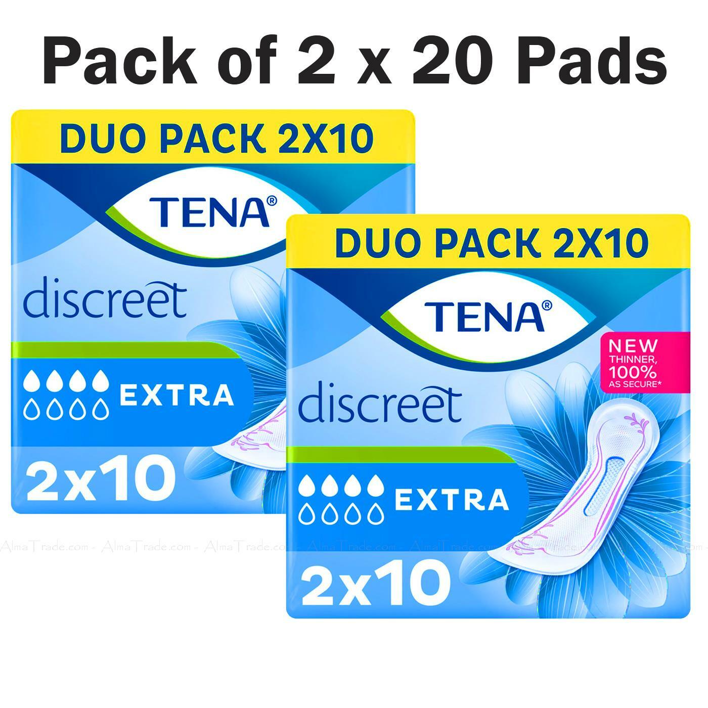 Tena Lady Extra Duo Set Breathable Leakage Triple Protect - Pack of 2x20 Pads
