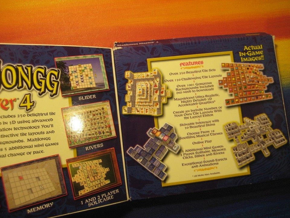 eGames MahJongg Master 4 Windows 98 / XP PC CDROM Matching Tiles Game ...