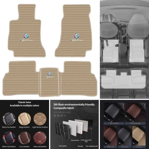 For Alfa Romeo Giulia-Stelvio All Models Car Floor Mats Custom Auto Carpets - Picture 33 of 39