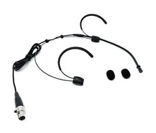 Black Double Earhook Headset Omnidirectional Mic for Shure Wireless Body-Packs