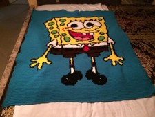 Sponge Bob New Handmade Afghan apx. 49" x  56"