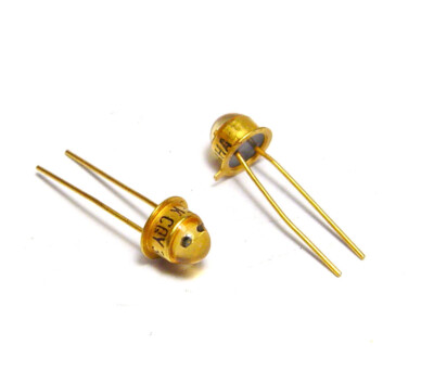 2x Telefunken CQY38 / CQY 38 Infrarot-Leuchtdiode / IR-LED, MIL Gold-Gehäuse