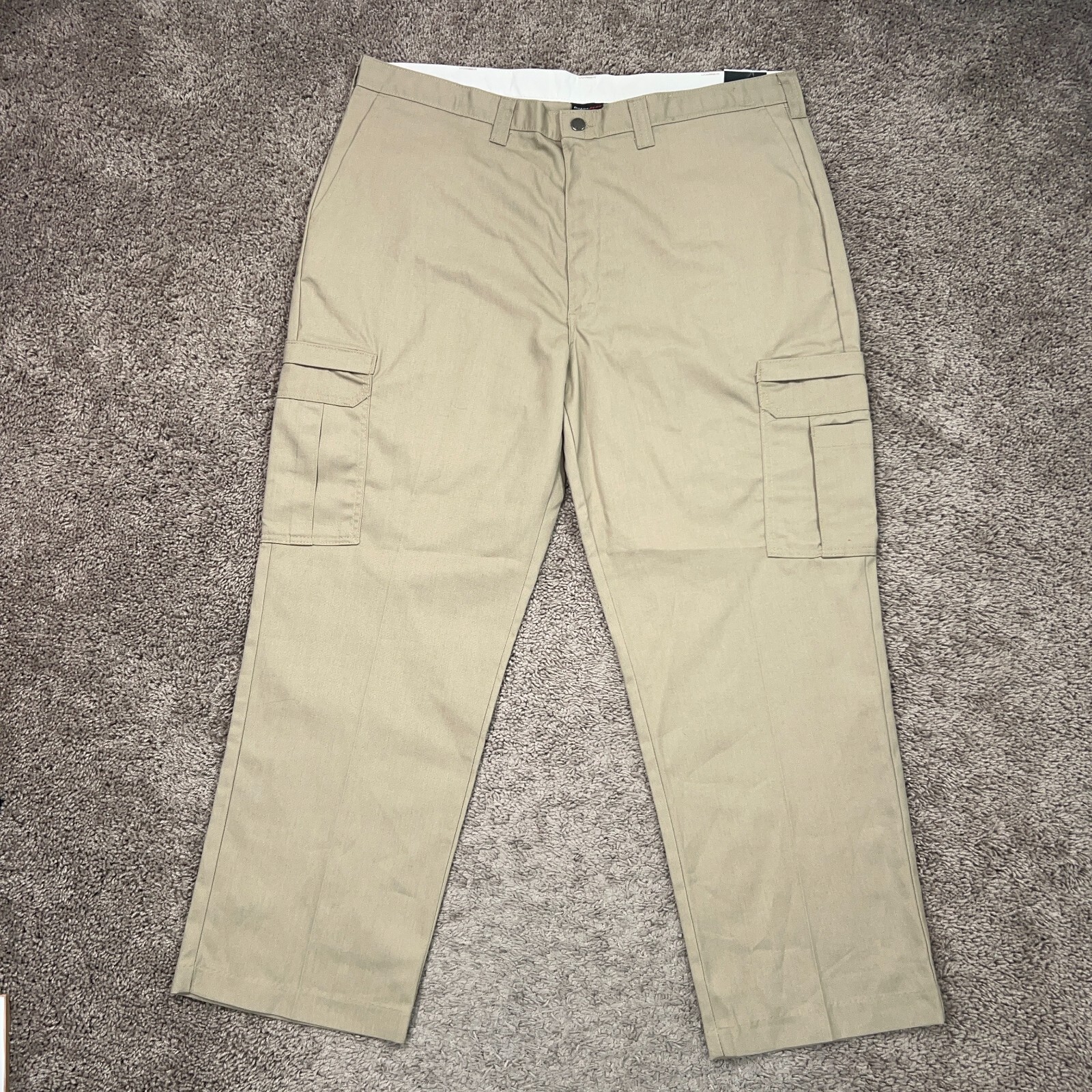 Dickies Mens 42x30 Beige Khaki Flex Cargo Work Pants Utility Trousers