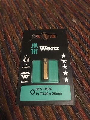 Wera 05134379001 867/1 BDC SB Diamond Coated T40 Bits