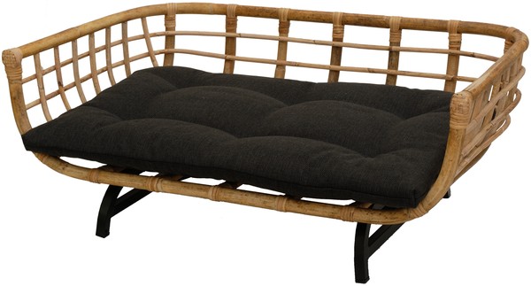 Hundekorb Hundebett Tierkorb Haustier Bett Groß Rattan Mit Kissen Xl (Natur)-image