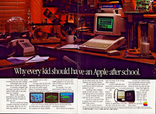 Apple IIc Personal Computer School Kid Bedroom Pets Double Vintage Print Ad 1985