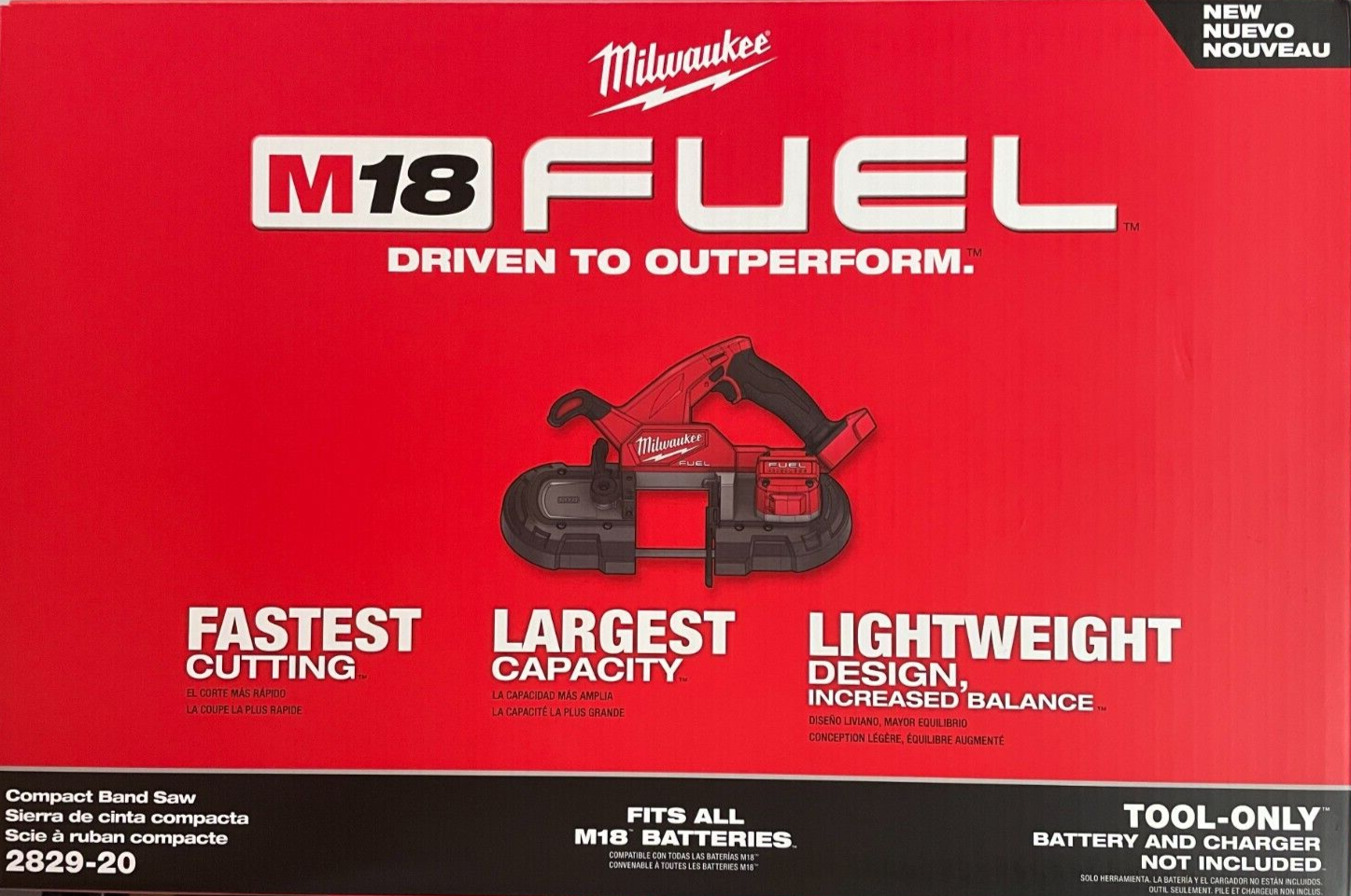 Milwaukee 282920 M18 Fuel Compact Variable Speed Band Saw New (bare