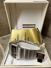 Vintage Fairchild Prospect LCD Tritium Digital Watch Stainless Quartz NEW!
