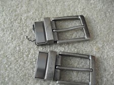 Lot of 2 Aurelio Valentino Silver Metal Belt Buckles 3" Long
