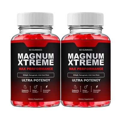 2-Pack Magnum Xtreme Gummies for Men   MagnumExtreme Male Gummies - 120 Gummies
