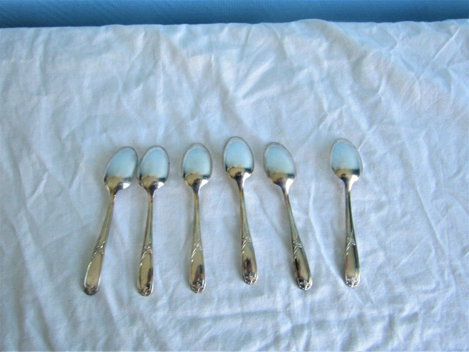 6 Cucchiai da Tavolo Metallo Argentato Christofle Modello Grandbourg Louis XV - Immagine 4 di 4