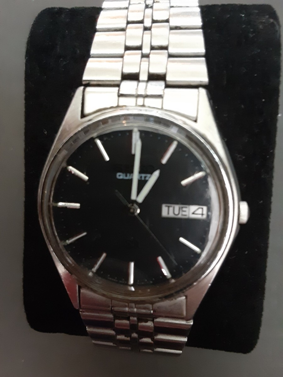 Seiko Men's Vintage Day/Date Watch 8123 6060 Black Dial & New