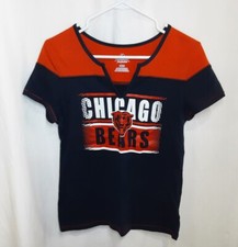 Chicago Bears NFL Majestic V-Neck T-Shirt Women's Medium - NEW - K5