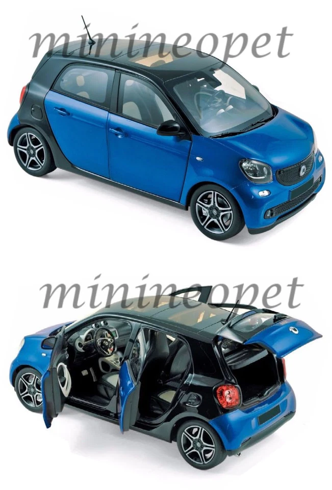 NOREV 183435 2015 SMART FORFOUR 1/18 DIECAST MODEL CAR BLUE - Image 2 of 2
