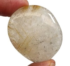 Rutilated Quartz Crystal Polished Smooth Stone 13.8 grams Brazil.