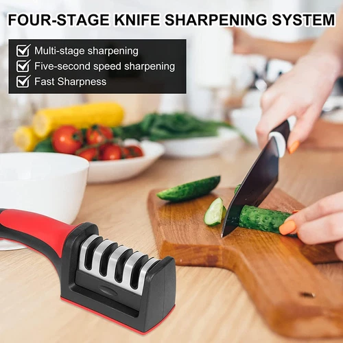 4 Stage Kitchen Knife Sharpener Professional Ceramic Diamond Steel Sharpening - Picture 2 of 11