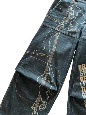 Pantalon Large En Jean Streetwear Marithé Et François Girbaud - Taille 34, Bleu, Coupe Oversize - Occasion Très Bon état