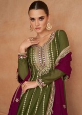 Pakistani Ready Made Wear Party Designer Embroidered Kameez Plazzo Suit Women