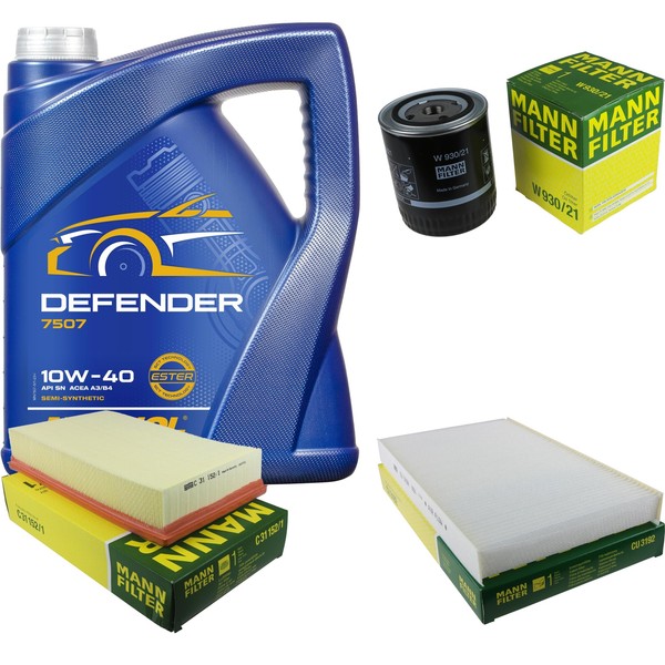 MANN-FILTER Inspektionspaket 5L Mannol Defender 10W-40 FüR Audi A6 2.6 2.8-image