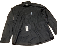 Kenneth Cole shirt Unlisted Long Sleeve M 15-15.5 34-35 Black Regular Fit